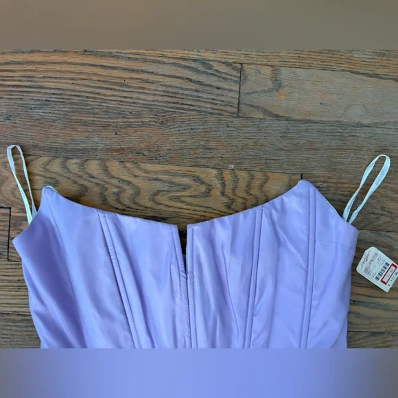 Jessica McClintock Gunne Sax Lilac Satin Corset Top NWT Millennium 2000 Sz 5/6 - Picture 4 of 14